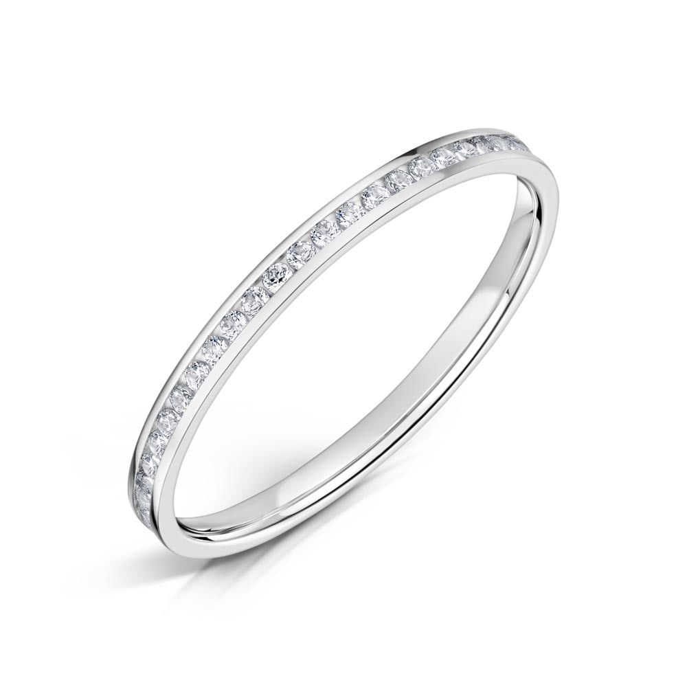 Aurora, half channel set eternity ring