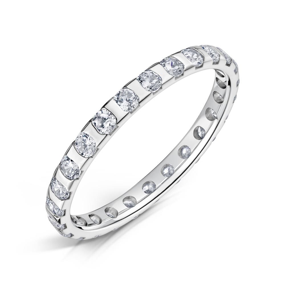 Zeta, full claw set eternity ring