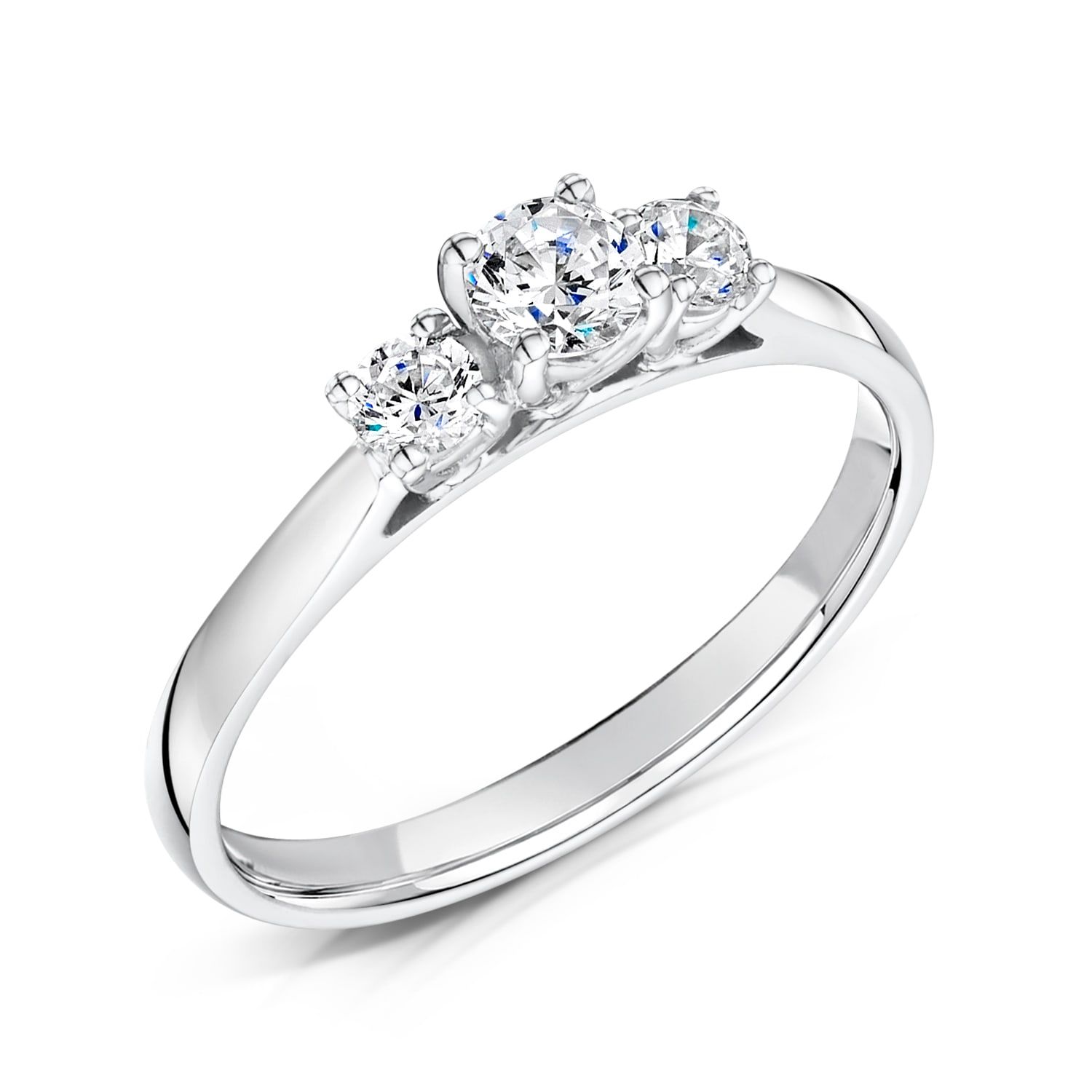 Antonella, round three-stone engagement ring