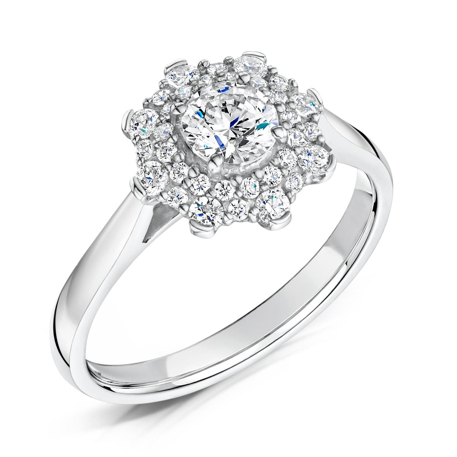 Paola, round halo engagement ring
