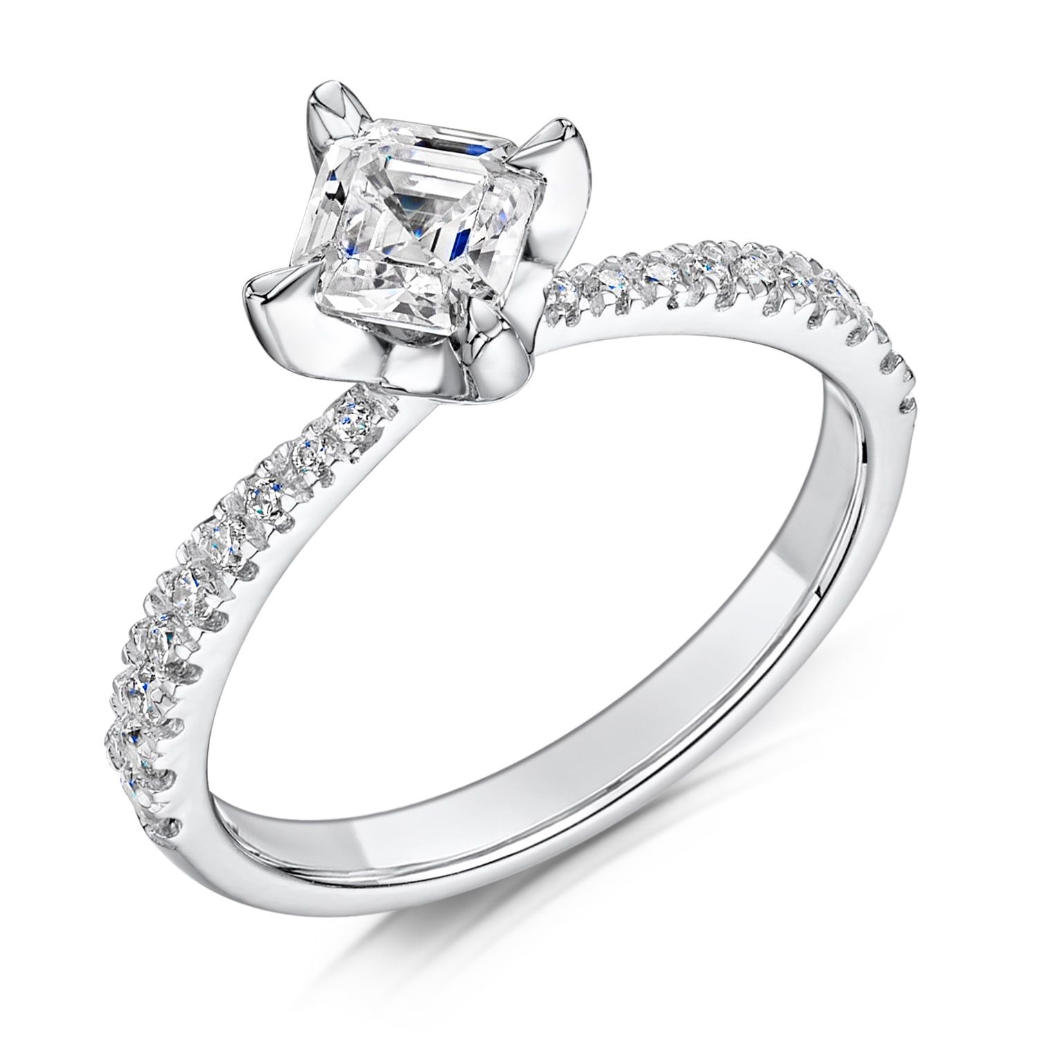Bianca, cushion cut solitaire engagement ring