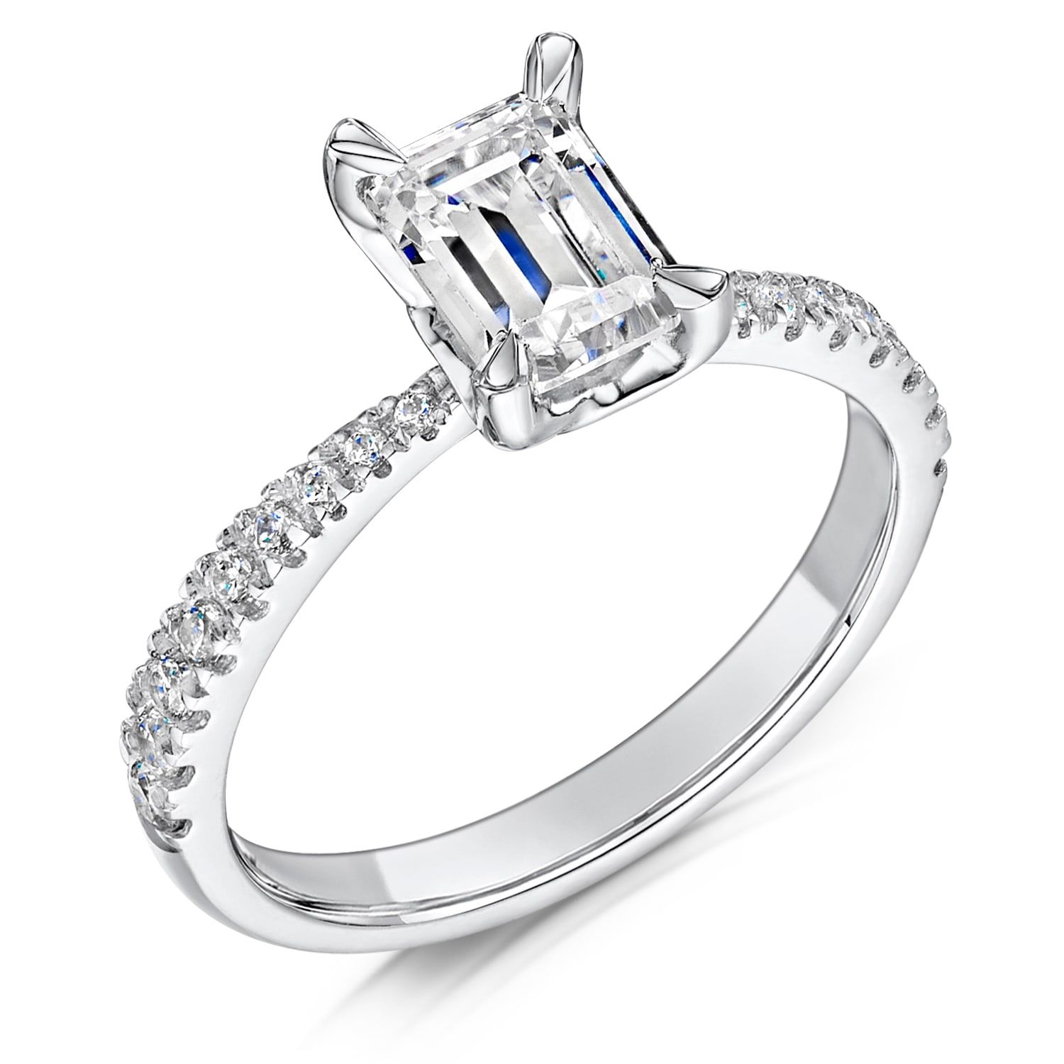 Martina, emerald cut solitaire engagement ring