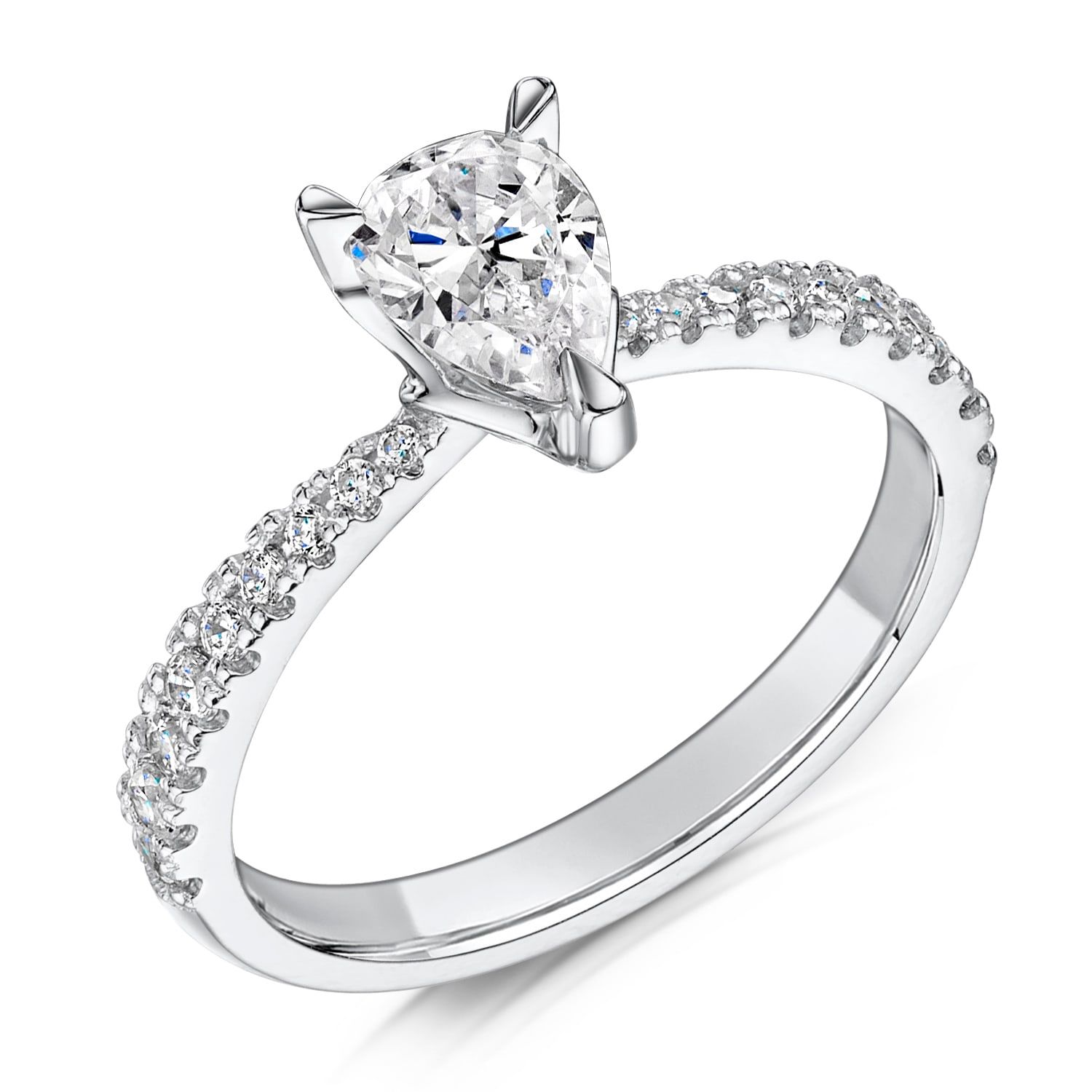 Anna, pear solitaire engagement ring