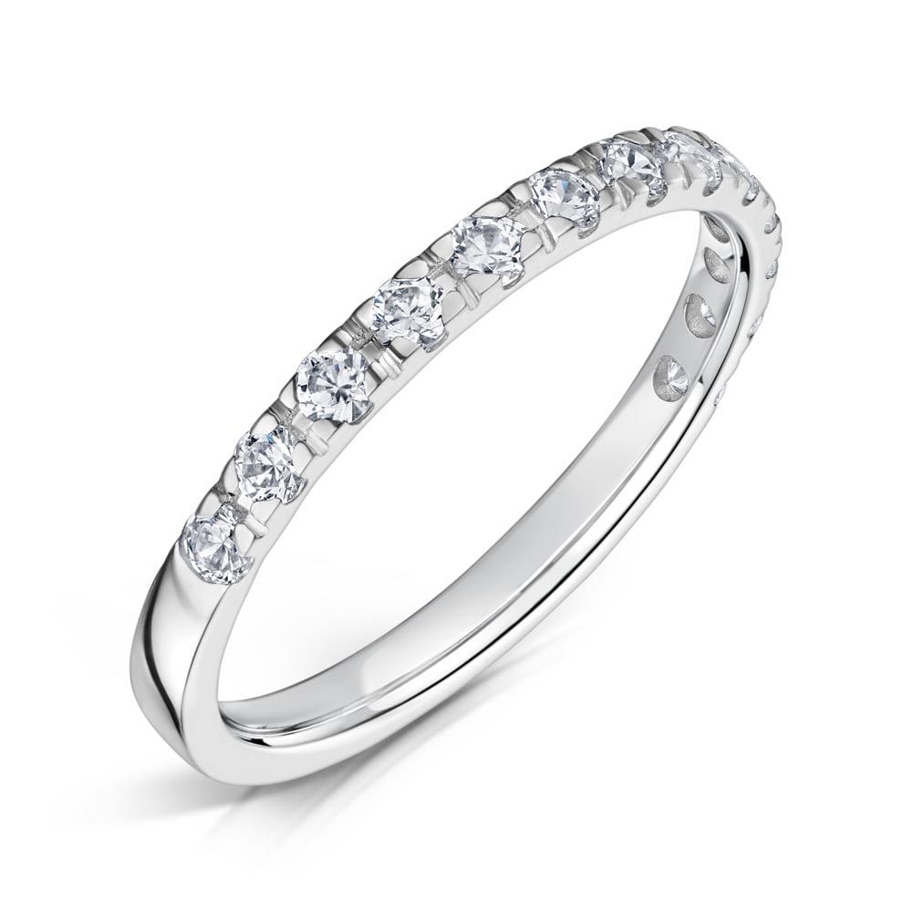 Elisabetta, half claw set eternity ring