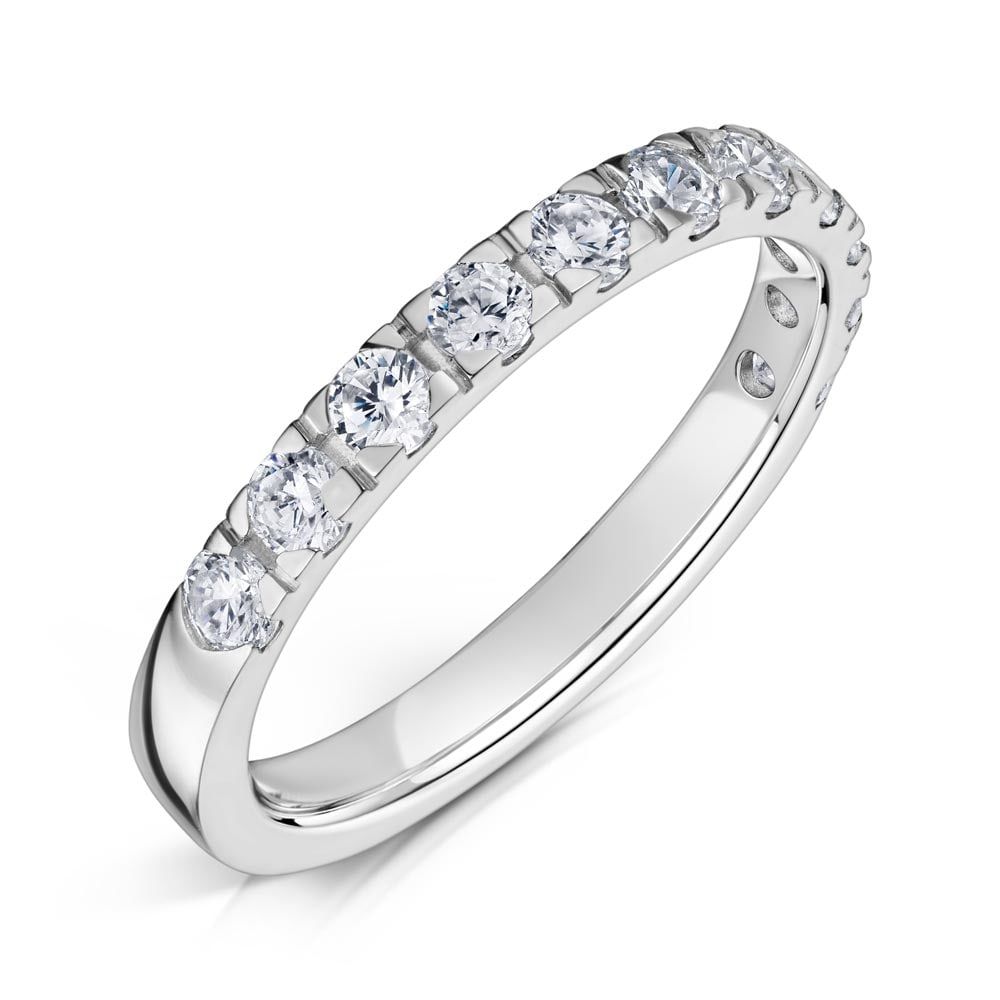 Pia, half claw set eternity ring