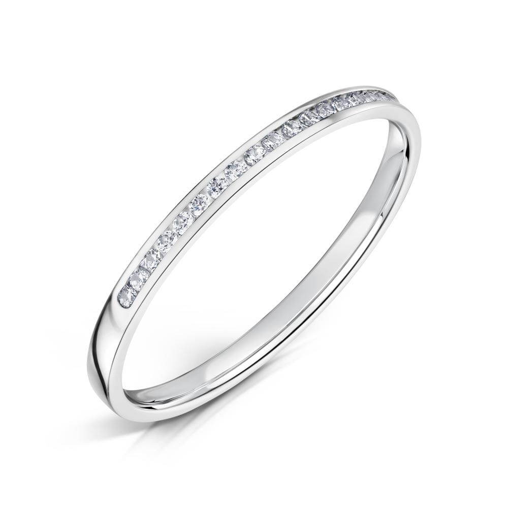 Stella, half channel set eternity ring