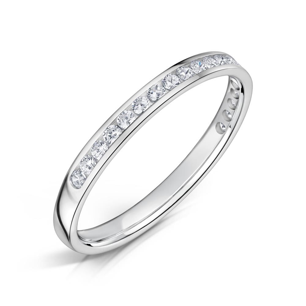 Carina, half channel set eternity ring