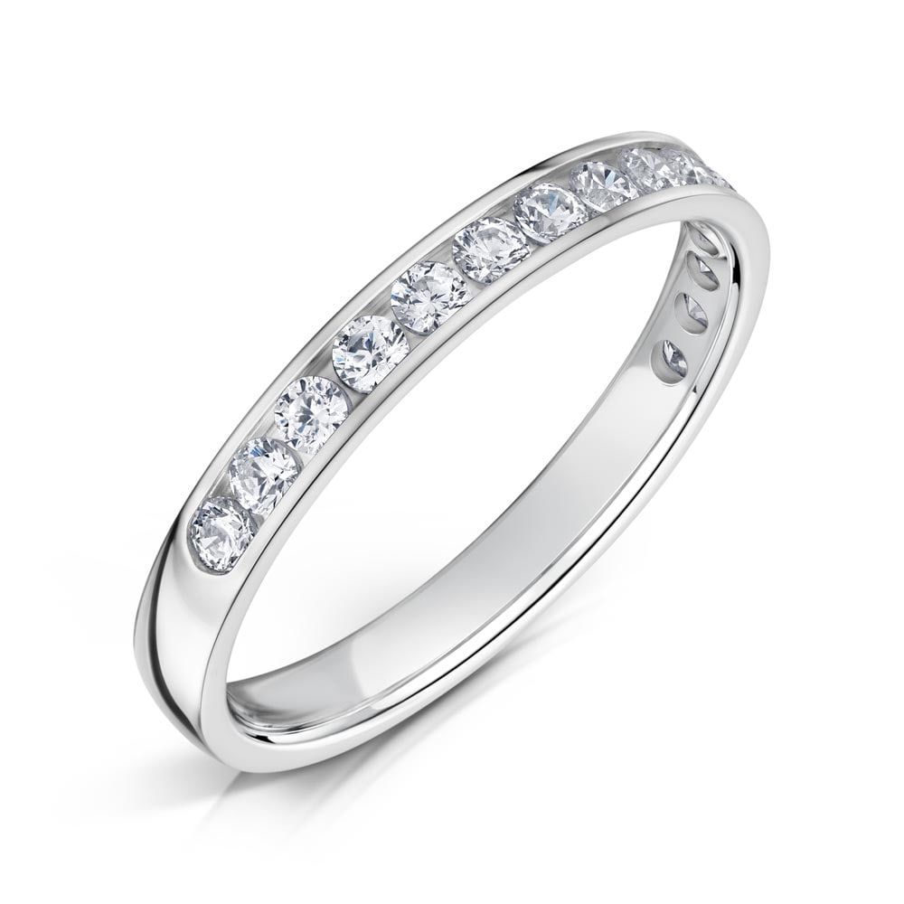 Lorenza, half channel set eternity ring