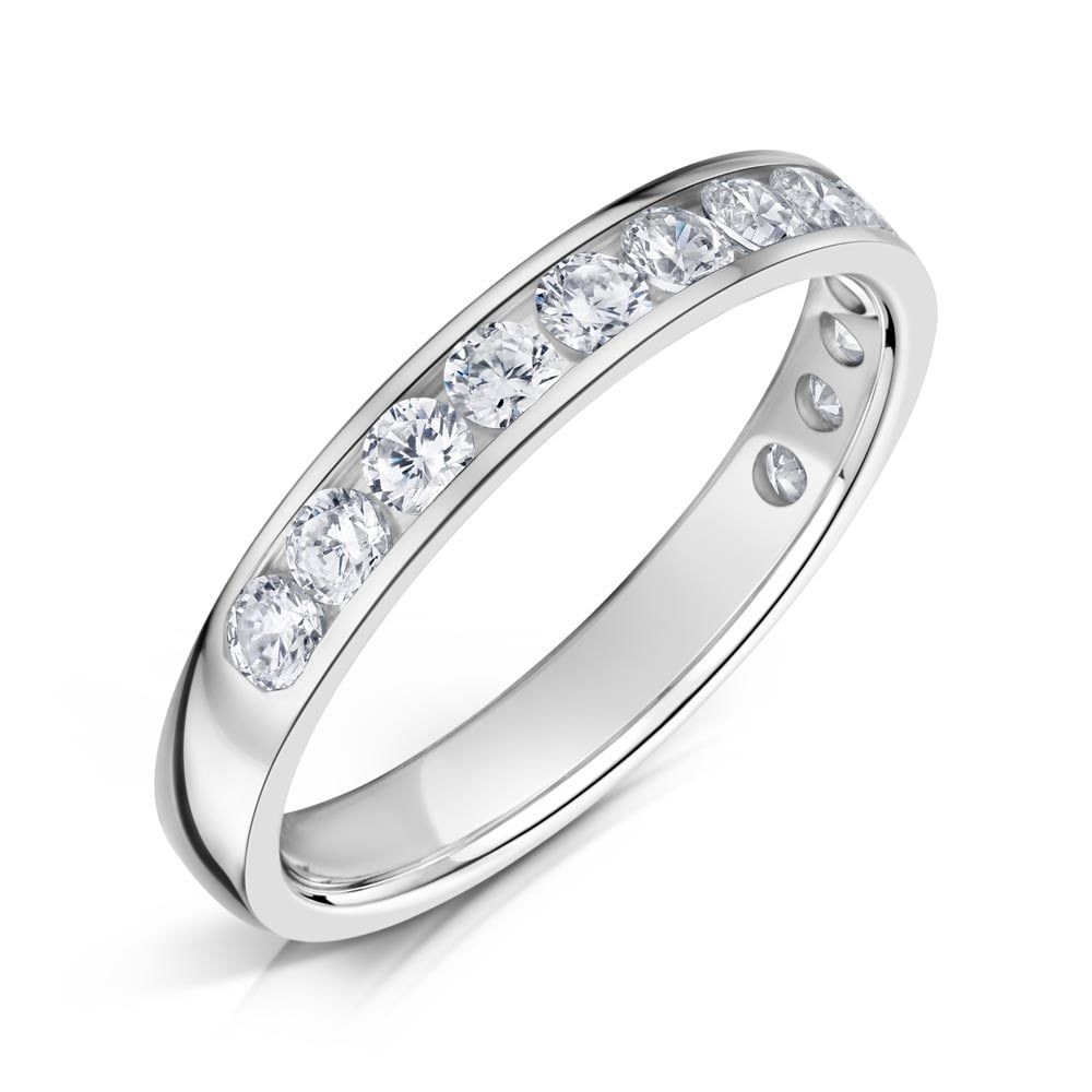 Maria, half channel set eternity ring