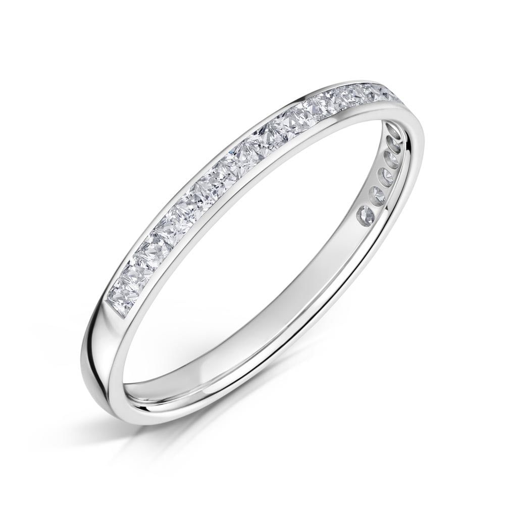 Jaquetta, half channel set eternity ring