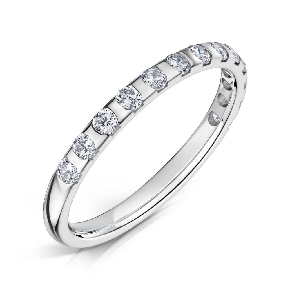 Rina, half claw set eternity ring