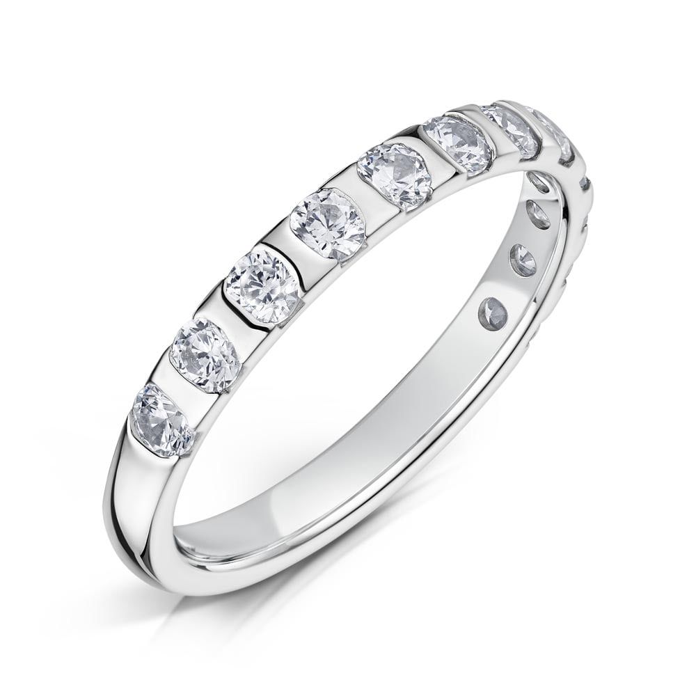 Graziana, half claw set eternity ring