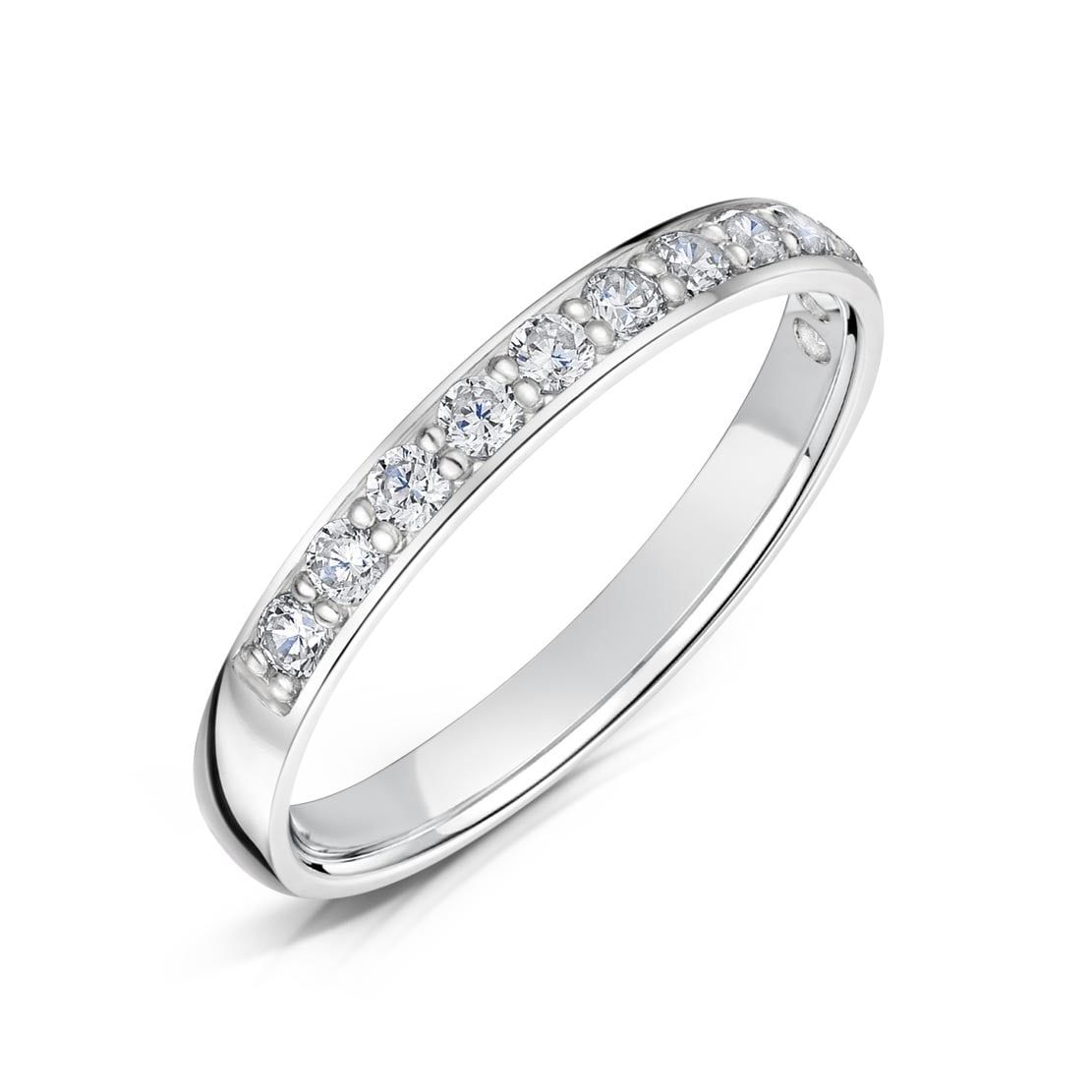 Nera, half grain set eternity ring