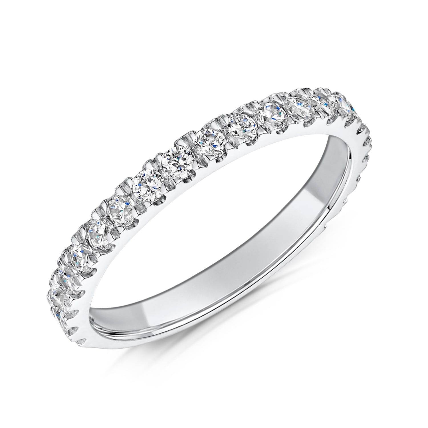 Brigida, three-quarter claw set eternity ring