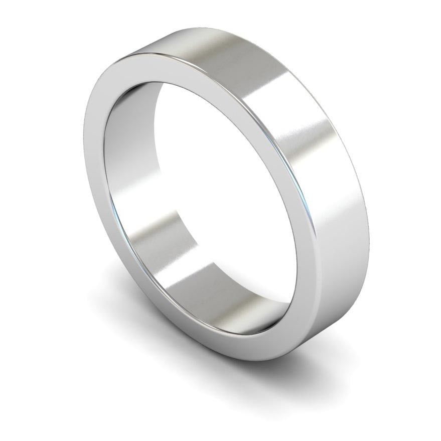 5mm Heavy Flat Wedding Ring, 5mm flat wedding ring