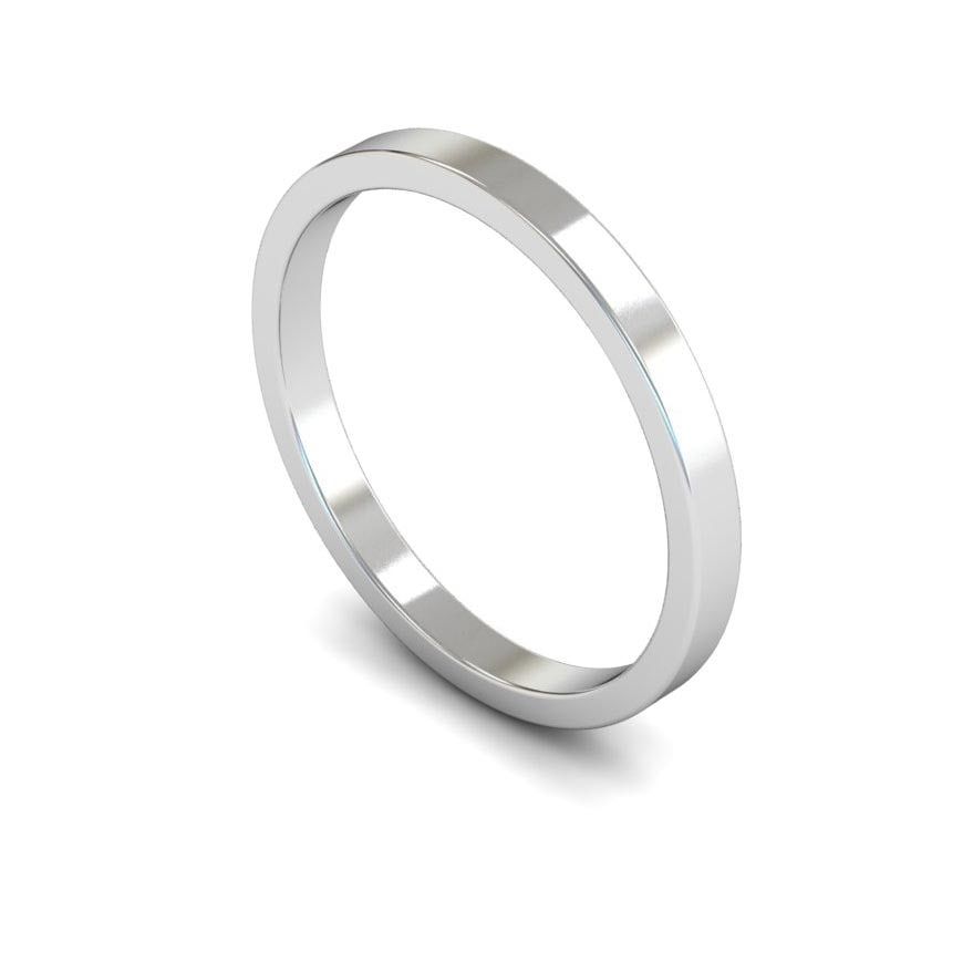 2mm Light Flat Wedding Ring, 2mm flat wedding ring