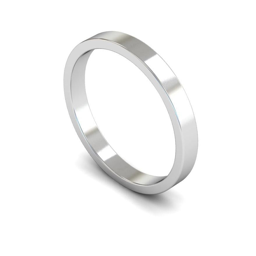 2.5mm Light Flat Wedding Ring, 2.5mm flat wedding ring