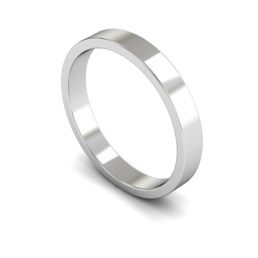 3mm Light Flat Wedding Ring, 3mm flat wedding ring