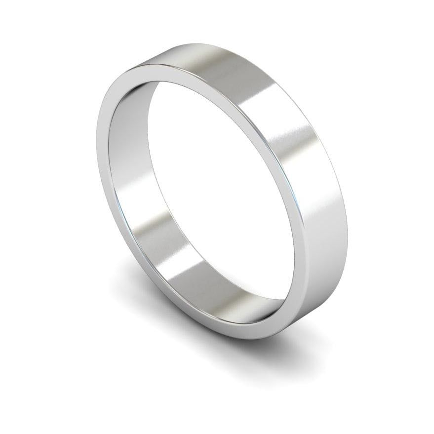 4mm Light Flat Wedding Ring, 4mm flat wedding ring