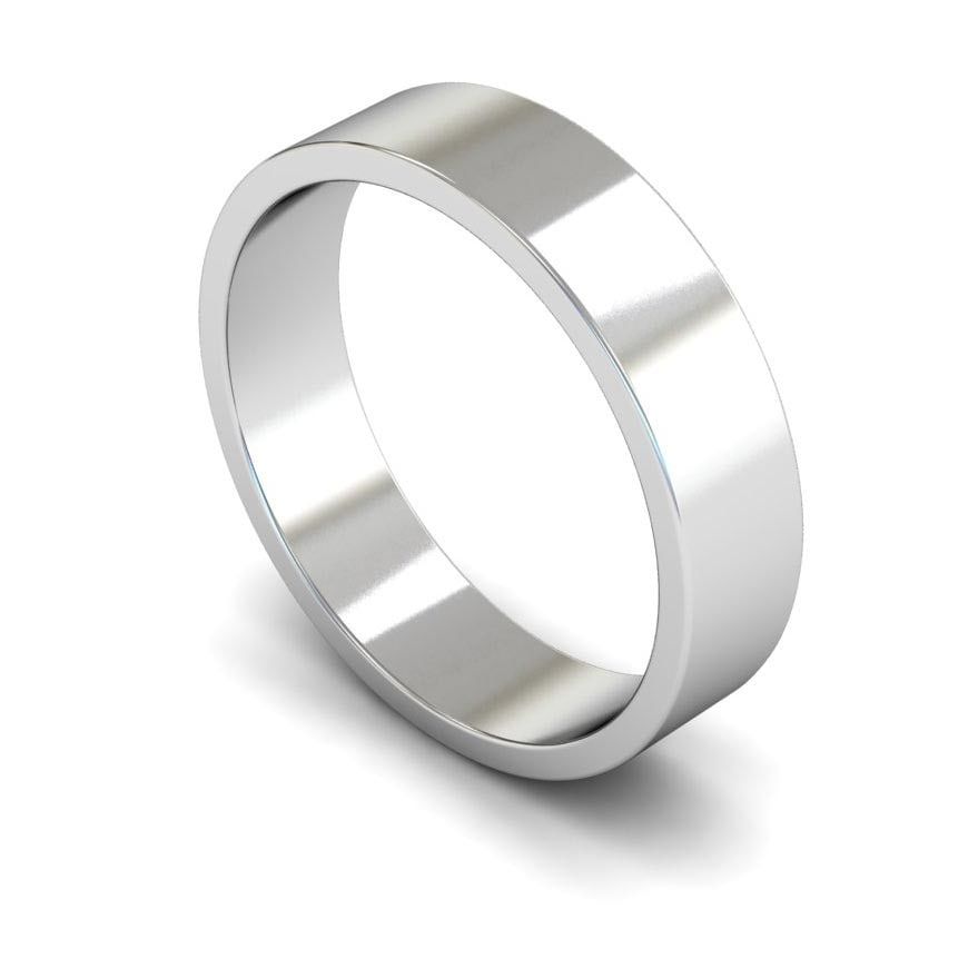 5mm Light Flat Wedding Ring, 5mm flat wedding ring