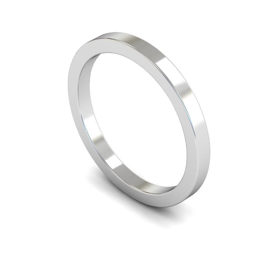 2mm Medium Flat Wedding Ring, 2mm flat wedding ring