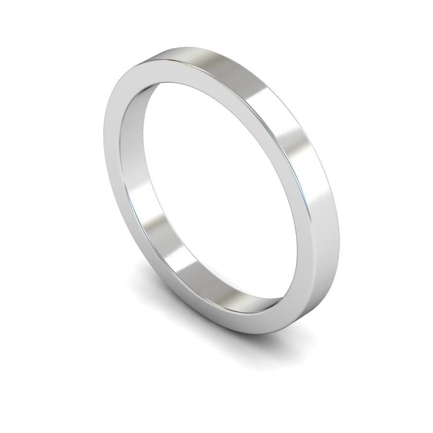 2.5mm Medium Flat Wedding Ring, 2.5mm flat wedding ring