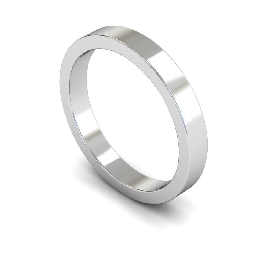3mm Medium Flat Wedding Ring, 3mm flat wedding ring