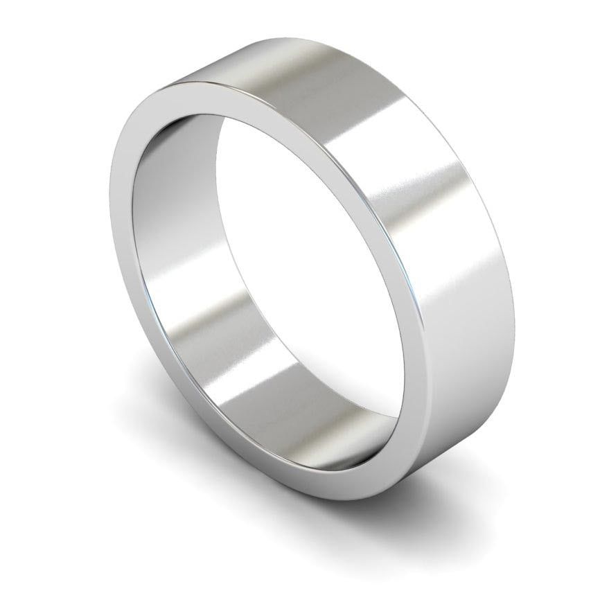 6mm Medium Flat Wedding Ring, 6mm flat wedding ring