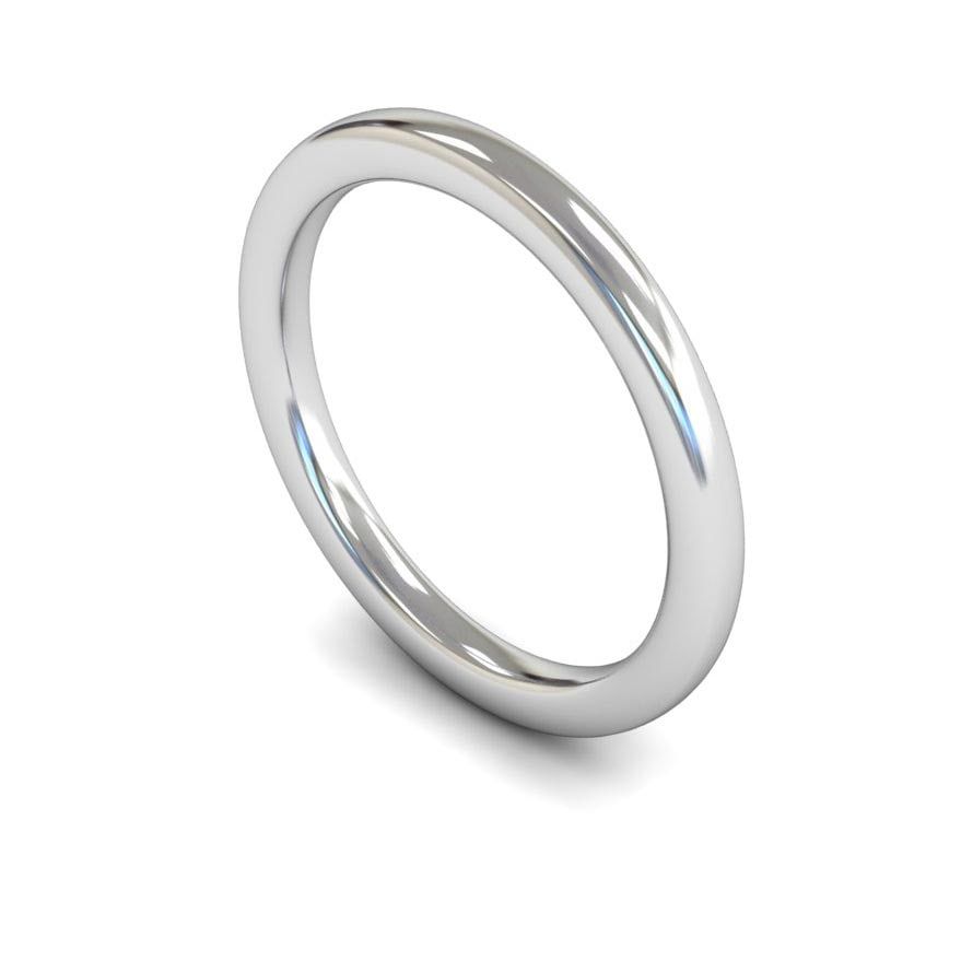 2mm Heavy Slight Court Wedding Ring, 2mm slight court wedding ring