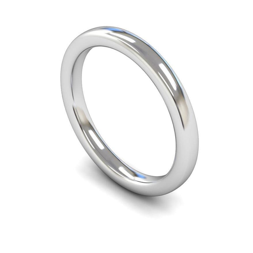2.5mm Heavy Slight Court Wedding Ring, 2.5mm slight court wedding ring