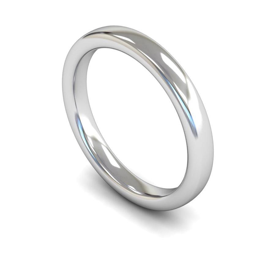 3mm Heavy Slight Court Wedding Ring, 3mm slight court wedding ring