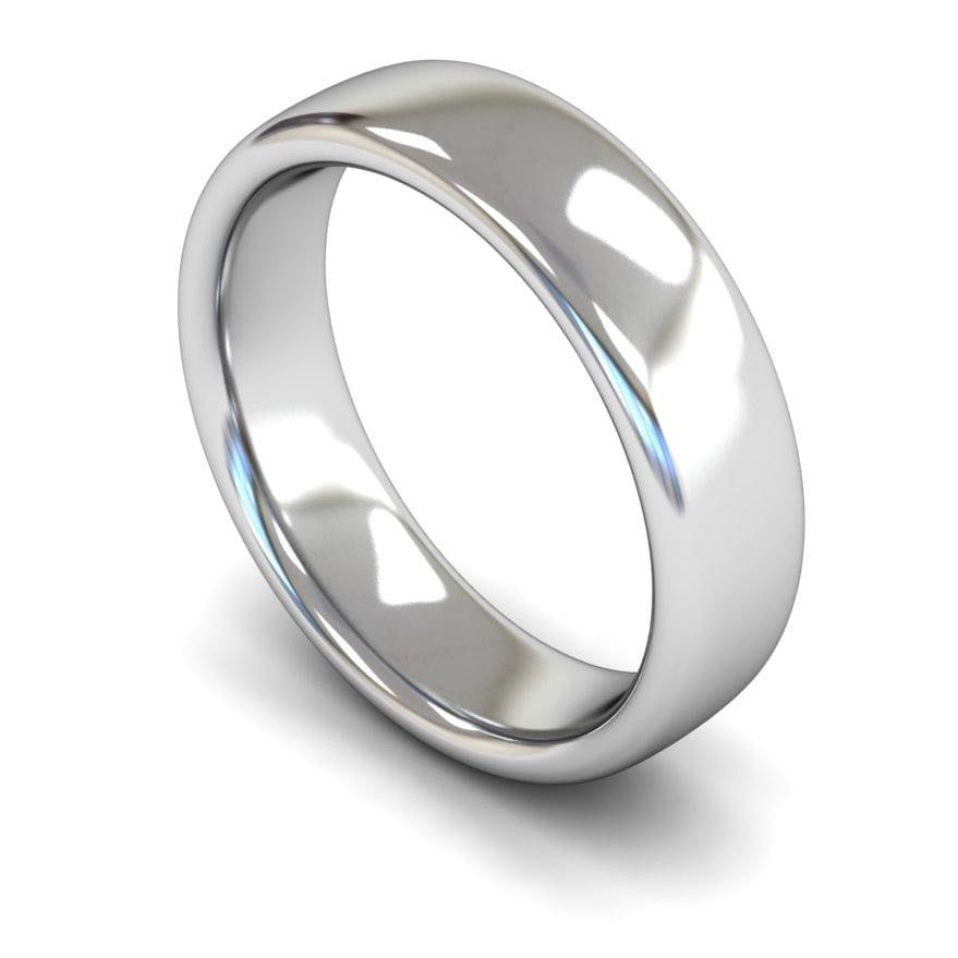 6mm Heavy Slight Court Wedding Ring, 6mm slight court wedding ring