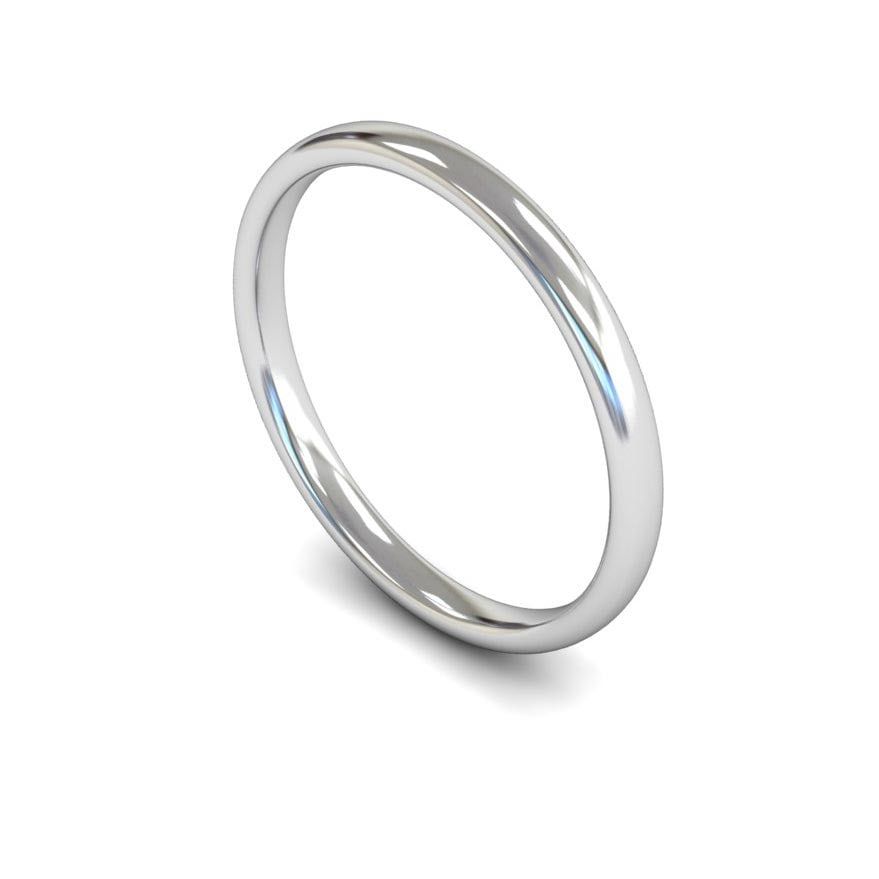2mm Light Slight Court Wedding Ring, 2mm slight court wedding ring
