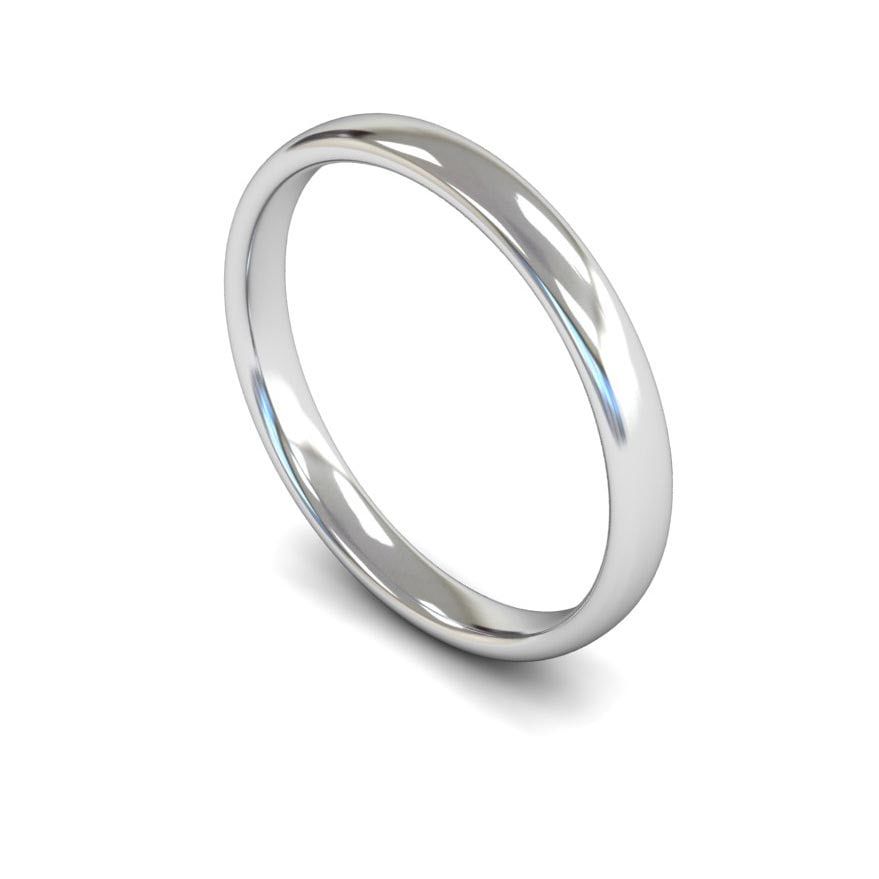 2.5mm Light Slight Court Wedding Ring, 2.5mm slight court wedding ring