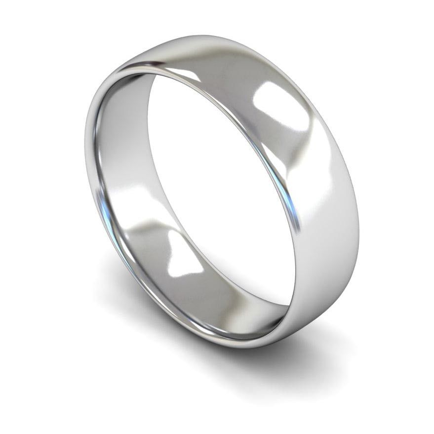 6mm Light Slight Court Wedding Ring, 6mm slight court wedding ring