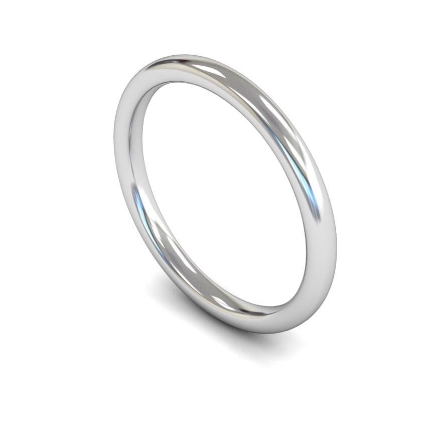 2mm Medium Slight Court Wedding Ring, 2mm slight court wedding ring
