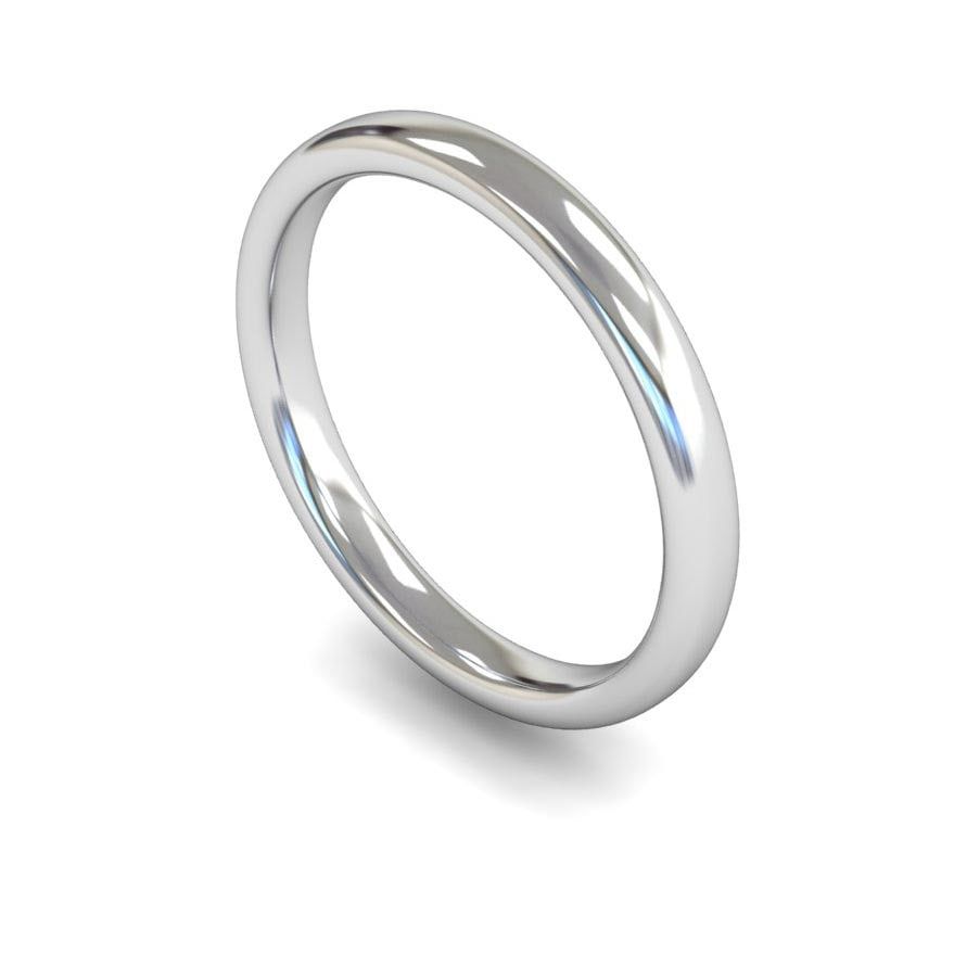 2.5mm Medium Slight Court Wedding Ring, 2.5mm slight court wedding ring