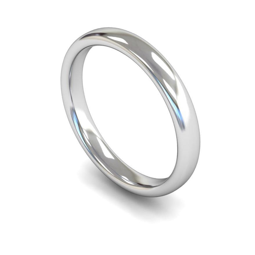 3mm Medium Slight Court Wedding Ring, 3mm slight court wedding ring