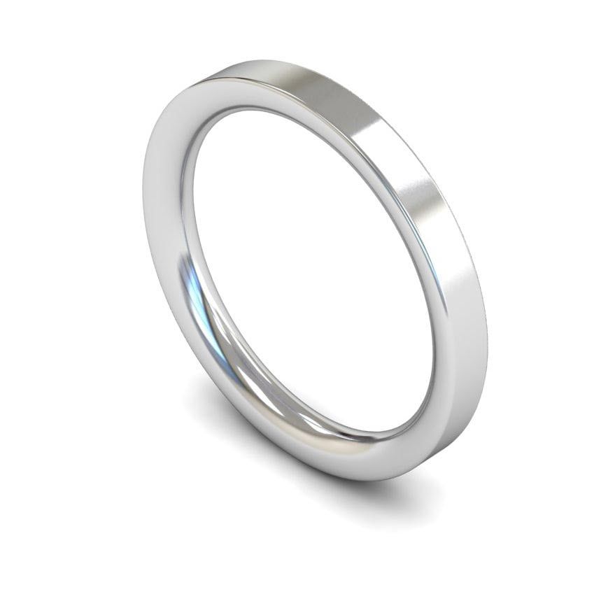 2.5mm Heavy Flat Court Wedding Ring, 2.5mm flat court wedding ring