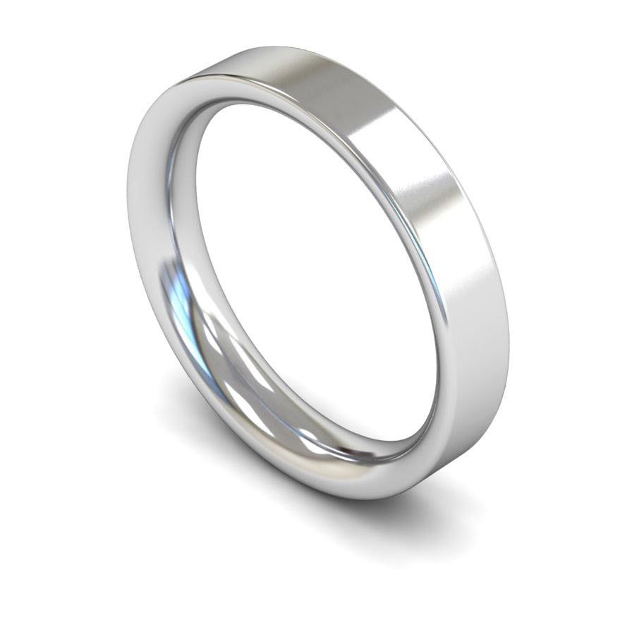 4mm Heavy Flat Court Wedding Ring, 4mm flat court wedding ring