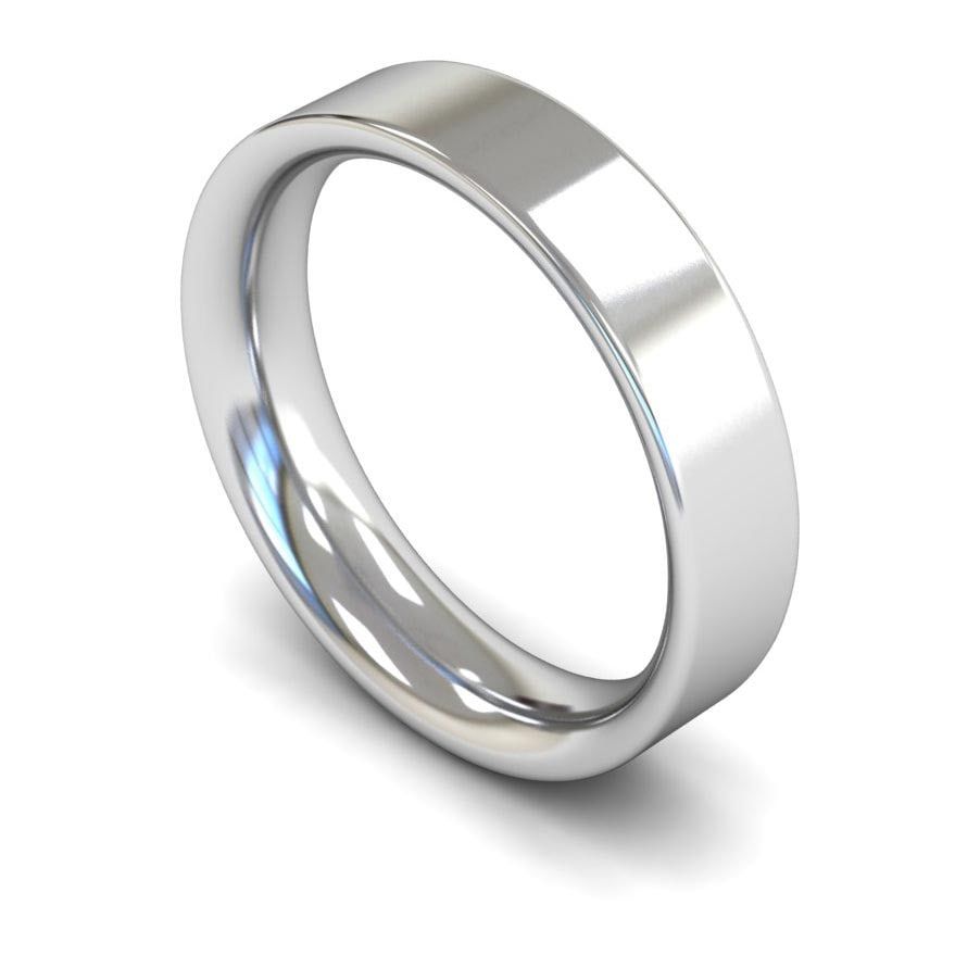 5mm Heavy Flat Court Wedding Ring, 5mm flat court wedding ring