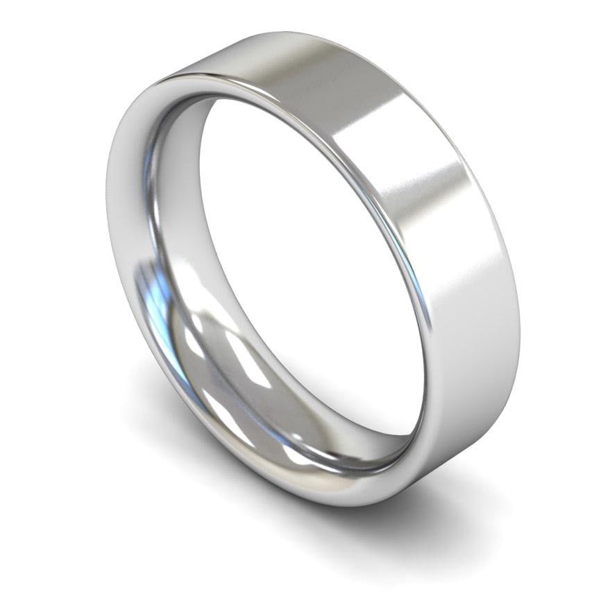 6mm Heavy Flat Court Wedding Ring, 6mm flat court wedding ring