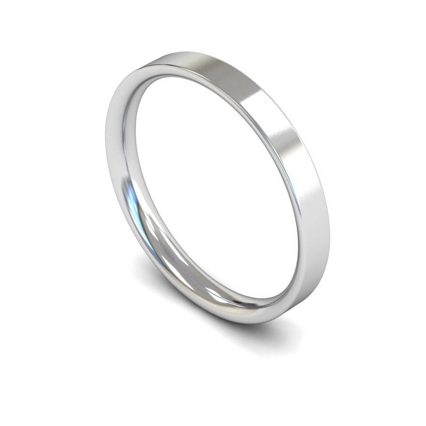 2.5mm Light Flat Court Wedding Ring, 2.5mm flat court wedding ring