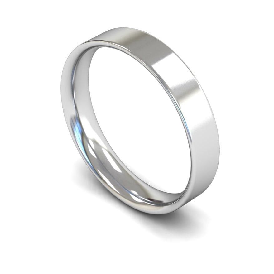 4mm Light Flat Court Wedding Ring, 4mm flat court wedding ring