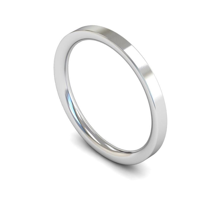 2mm Medium Flat Court Wedding Ring, 2mm flat court wedding ring