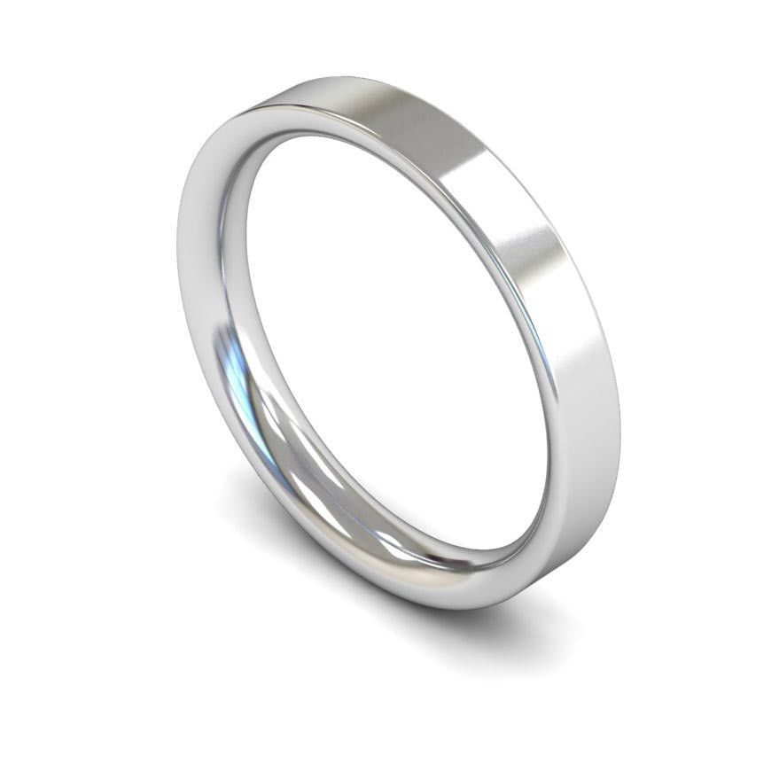 3mm Medium Flat Court Wedding Ring, 3mm flat court wedding ring