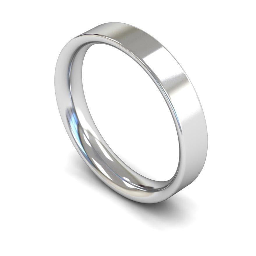 4mm Medium Flat Court Wedding Ring, 4mm flat court wedding ring