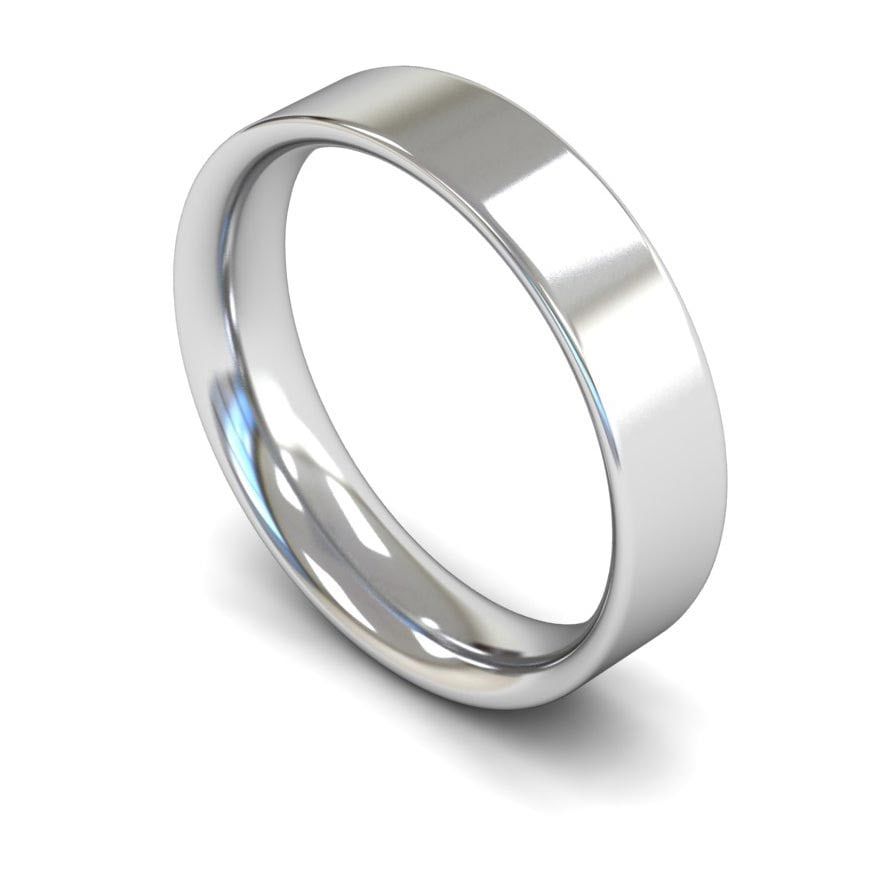 5mm Medium Flat Court Wedding Ring, 5mm flat court wedding ring
