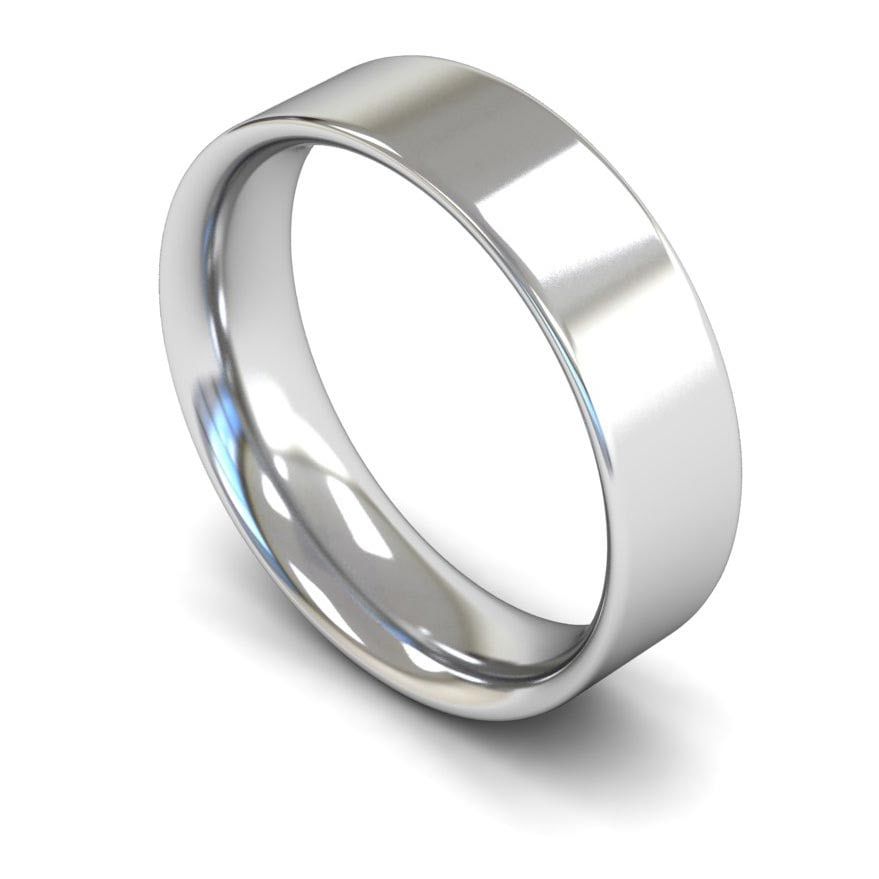 6mm Medium Flat Court Wedding Ring, 6mm flat court wedding ring