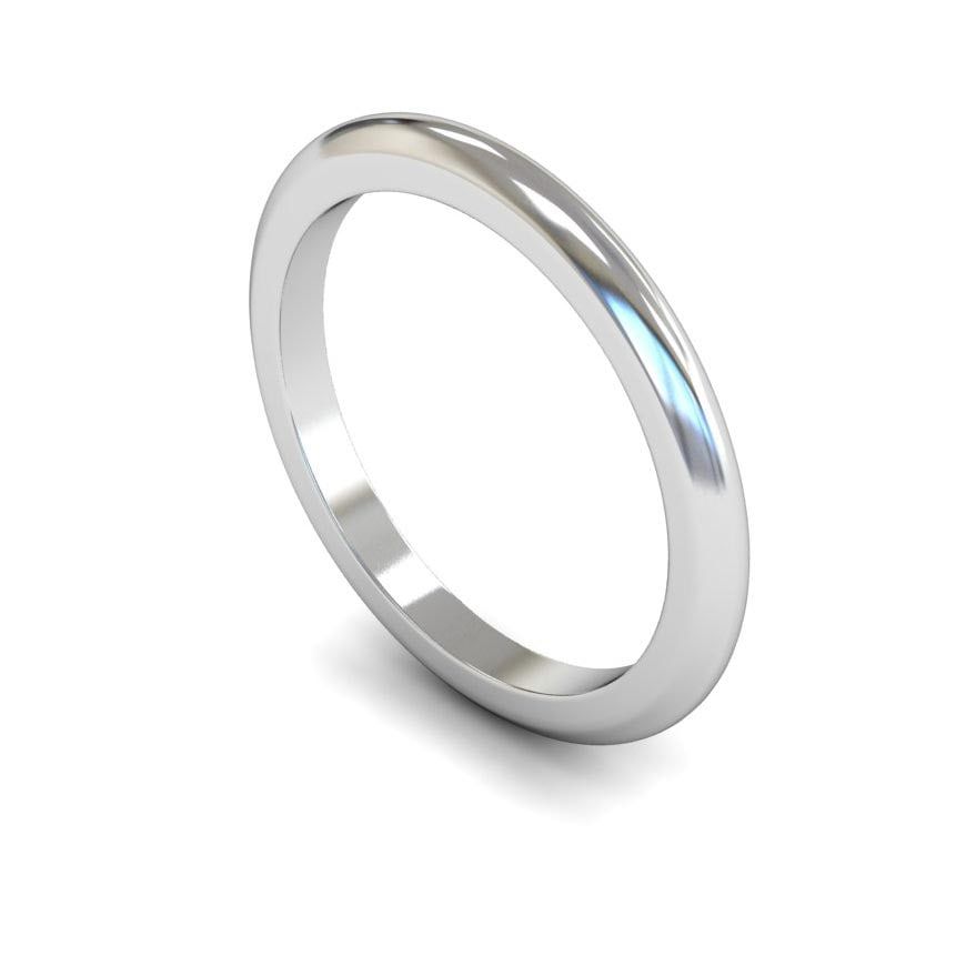 2mm Heavy D-shape Wedding Ring, 2mm d-shape wedding ring